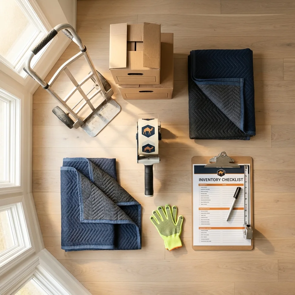 Professional moving supplies and packing materials layout for West Dennis residential relocations